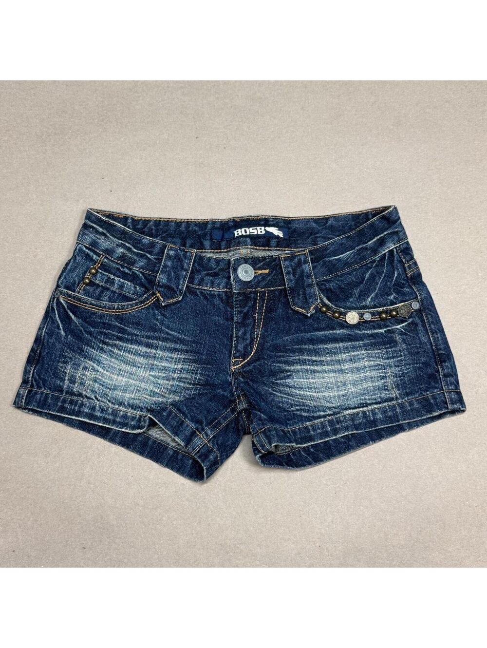 Vintage Y2K Low Rise Denim Micro Shorts Faded
